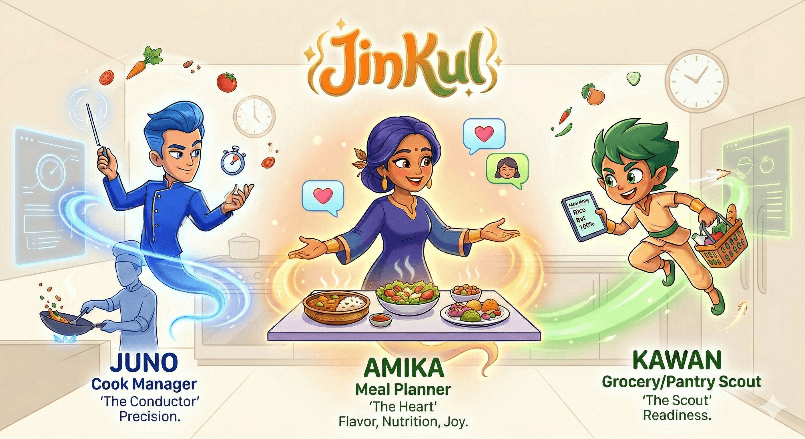 Amika, Juno, and Kawan — the JinKul gang