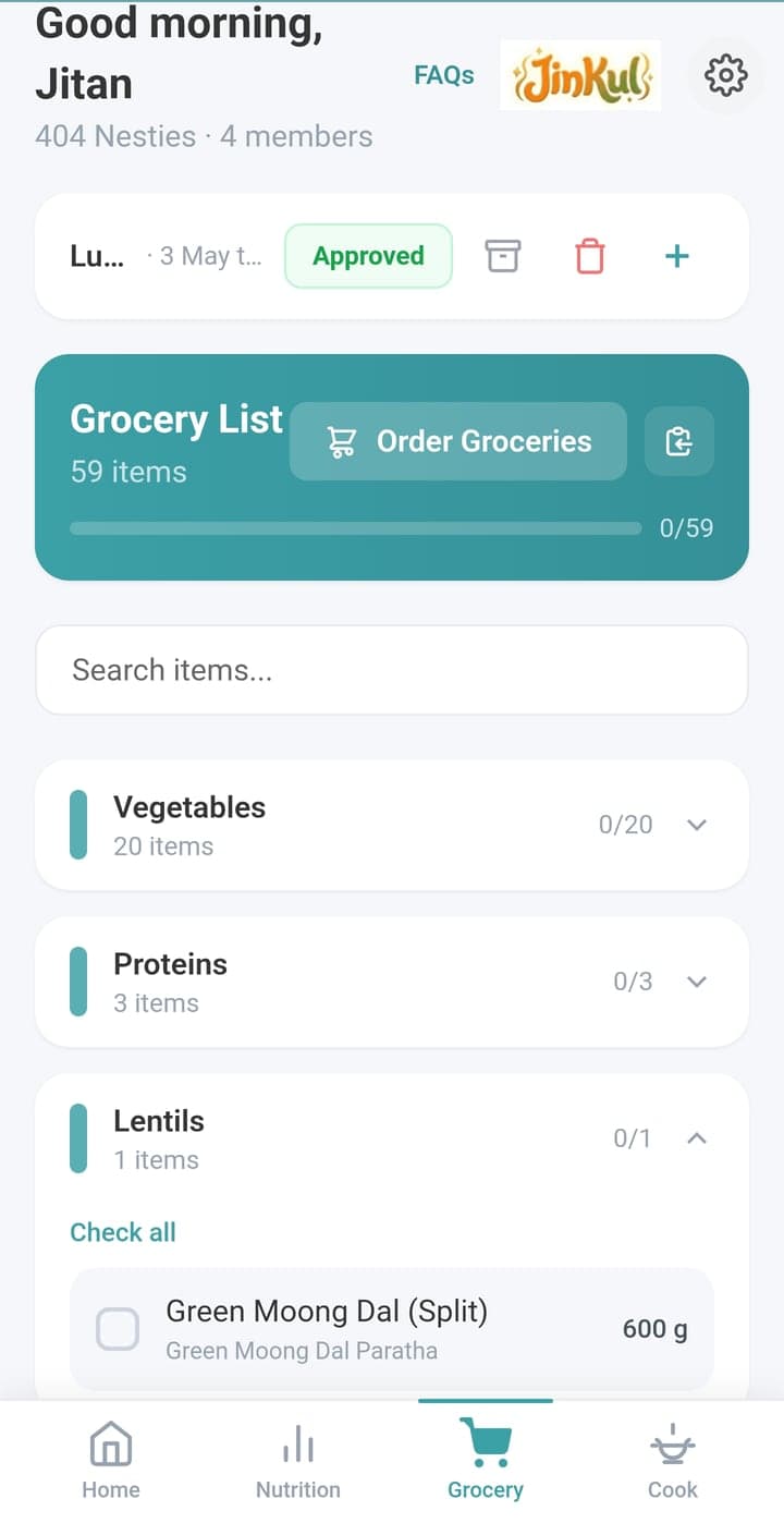 JinKul Grocery screen